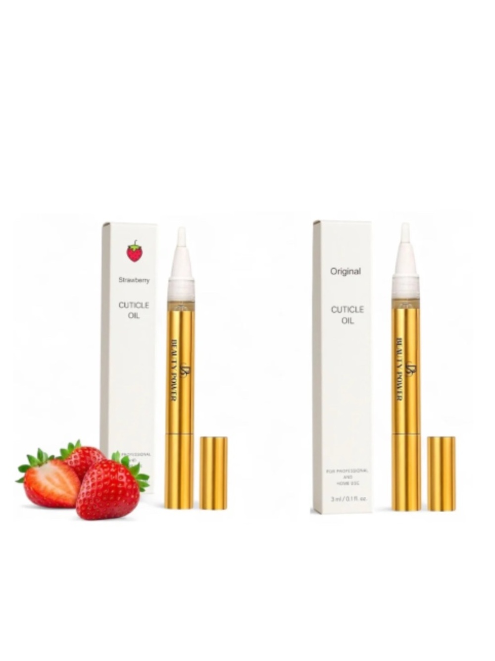 Beauty Power Cuticle Oil Set of Two Strawberry and Original